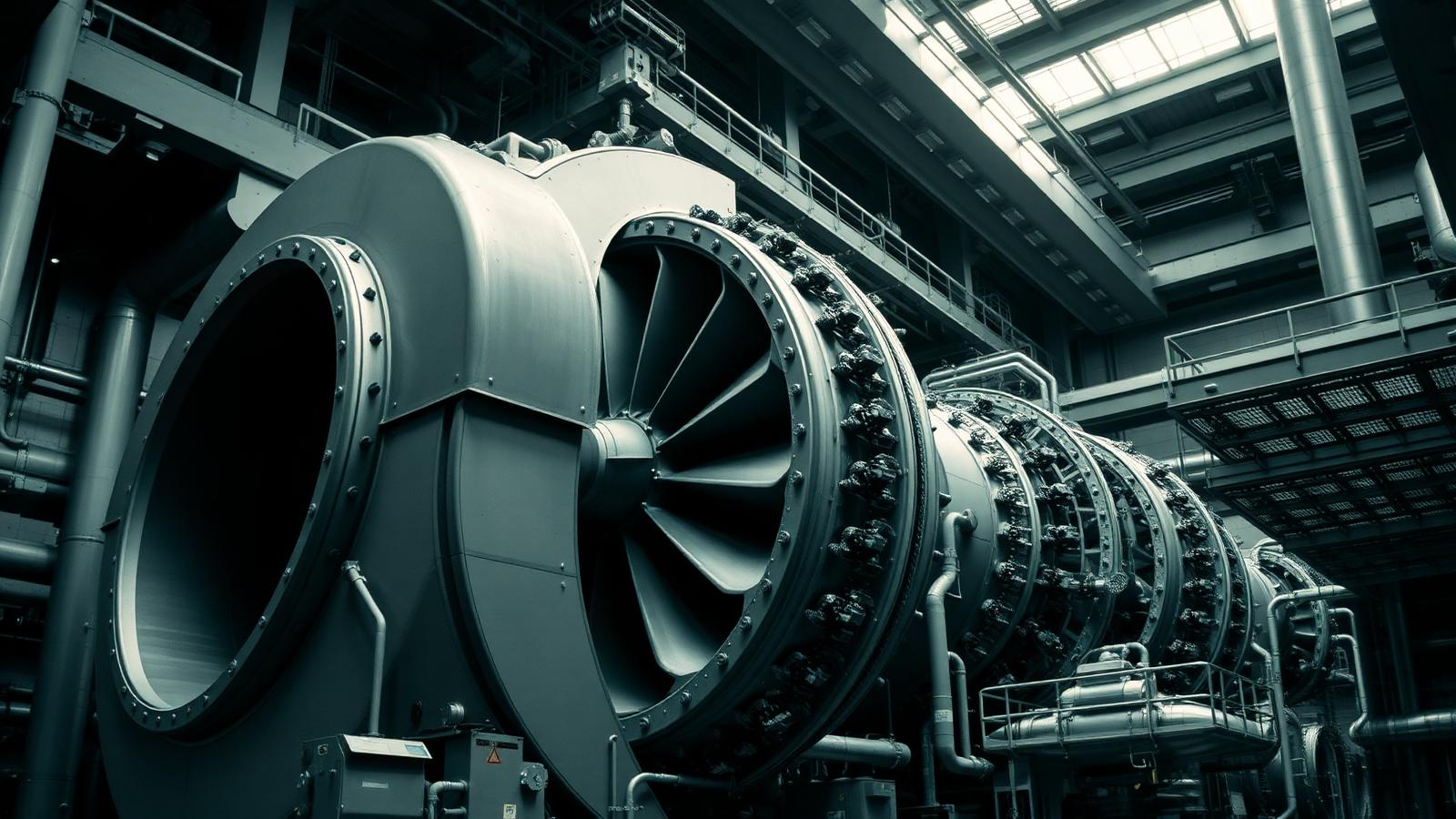 Gas turbine hall of a combined cycle power plant